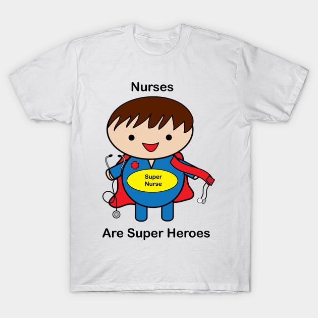 Nurse Male Super Hero T-Shirt by Beautiful Cuteness